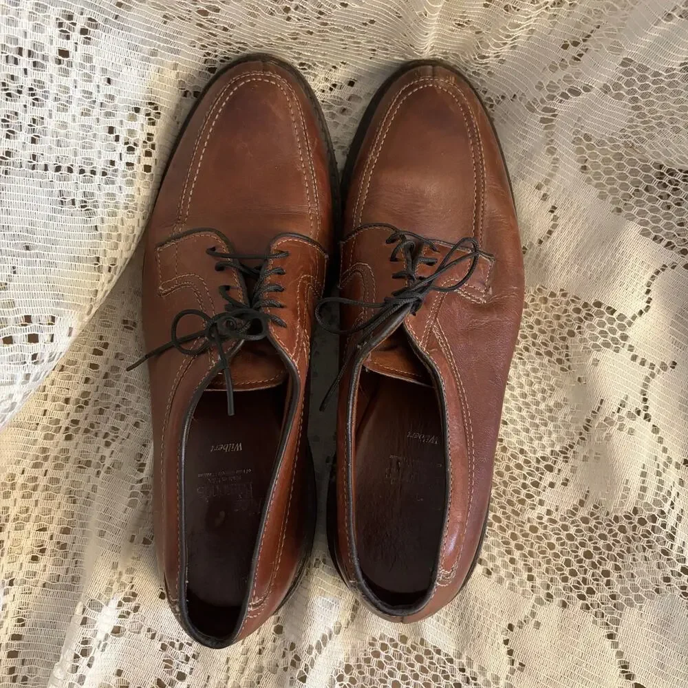 Allen Edmonds Wilbert Men's US 9.5 D Brown Leather Derby Moccasin Shoes